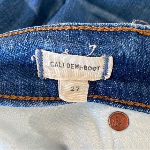 𝅺madewell Cali Demi-Boot Jeans in Bronson Wash: Button-Front Edition Size 27 - Picture 9 of 13